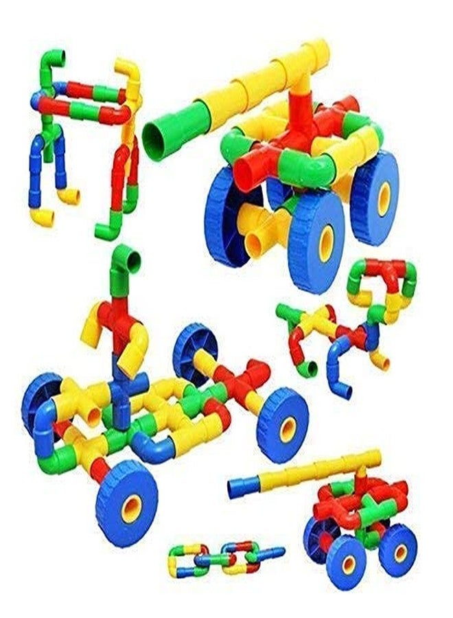PULSBERY Non-Toxic Building Blocks & Puzzles/Non Toxic Pipe Puzzle Building Block Game for Kids,Random Color (85 Pieces) - Image 3